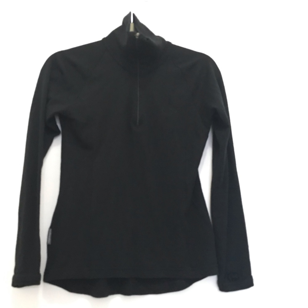 Icebreaker Merino Wool Black Long-Sleeve Quarter-Zip Women's Size S